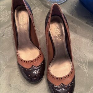 Franco Sarto Two-Tone Brown and Black Heels